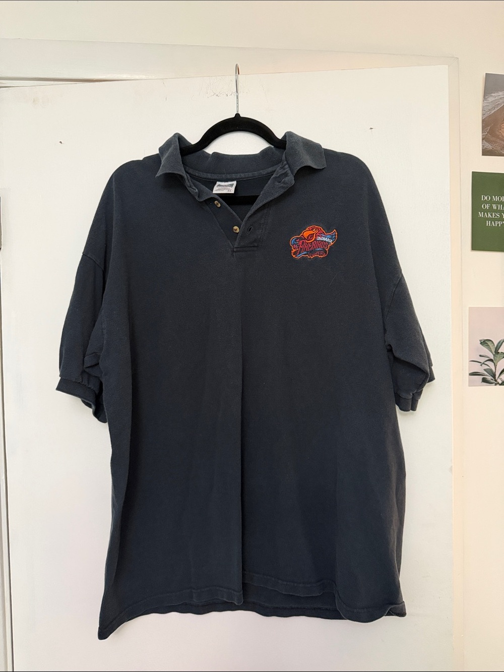 Vintage Navy Short-Sleeve Polo Indiana Firebirds